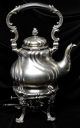 Antique Hermann Behrnd Swirl Pattern Coffee Urn,  Stand &warmer German 800 Silver Other photo 1