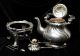 Antique Hermann Behrnd Swirl Pattern Coffee Urn,  Stand &warmer German 800 Silver Other photo 2