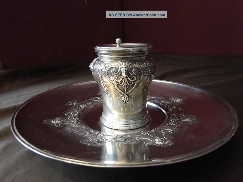 Inkwell Large - Sterling Silver Antique C.  1840 Other photo