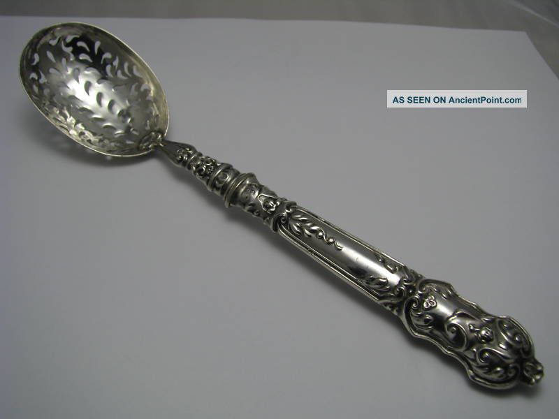 A Solid Silver Strainer Sifter Spoon Ladle 812 Silver Austria Ca1861 Excellent Other photo