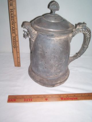 Very Vintage Dinged,  Dented,  Engraved,  Quadplated,  Chocolate - Coffee - Tea Pot 8pic ' S photo