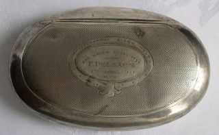Antique Dutch Sterling Silver Snuff Box 1887 Engraved Artviola photo