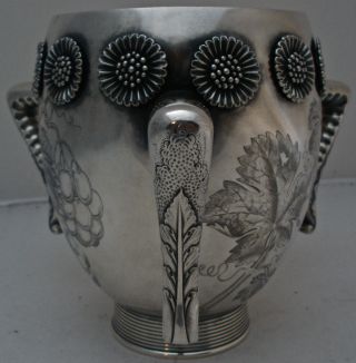 Rare Gorham Sterling & Applied Metals Aesthetic Hand Engraved 3 Handled Cup 1881 photo