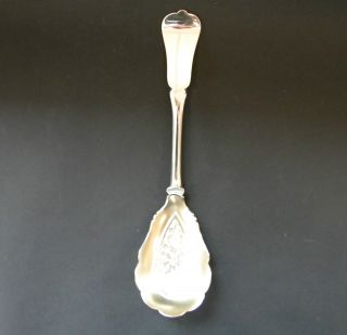 A & J Zimmerman Art Nouveau Silver Planished Serving Spoon Birmingham 1899 photo