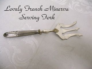 19thc French Sterling Serving Fork photo