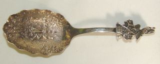 Ornate Antique Repousse.  800 Silver Spoon,  Dancing Couple,  Demetrio Kremos Italy photo