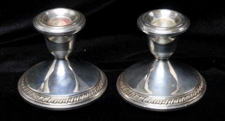 Vintage Sterling Silver Weighted Candleholders photo