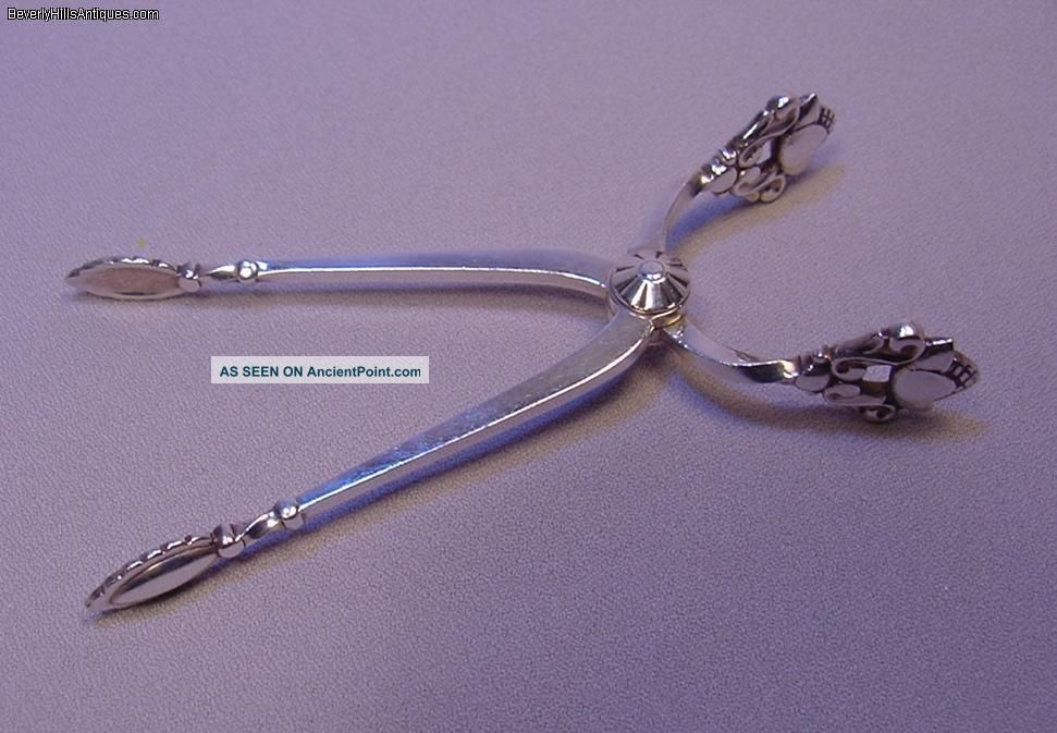 Georg Jensen Sterling Silver Acorn Pattern Sugar Tongs Other photo