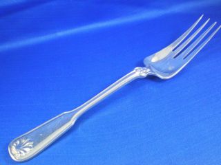 Antique Tiffany Sterling Shell & Thread Pattern Cold Meat Fork 9 