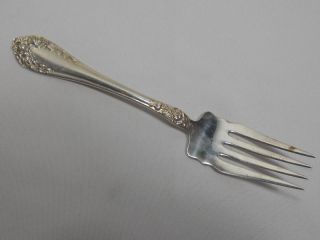 Northumbria Silver Normandy Rose Sterling Medium Cold Meat Fork photo