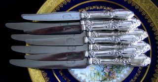 Antique French Sterling Silver Dinner & Dessert Knife 24/ps photo