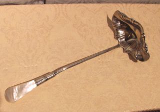 Antique Victorian Silver Punch Ladle Mop Handle Circa 1880 photo