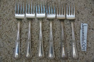 6 Veribest Silverplate E.  P.  N.  S.  Small Salad Forks photo