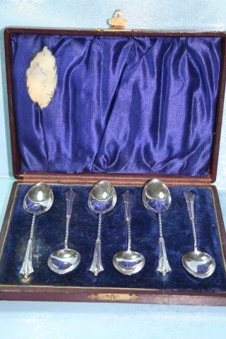 A Boxed Set Of 6 Victorian Sterling Silver Tea/coffee Spoons Hm Birmingham 1899 photo
