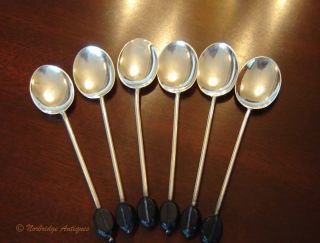 Sterling Silver Set Of Six Coffee Spoons,  England 1926 photo