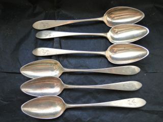 Scottish Provincial Set Of 6 Spoon Made In Sterling Silver - Circa 1800 photo