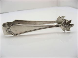Vintage Sterling Silver Serving Tongs photo