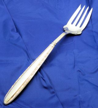 9 Inch Serving Fork Solid.  925 Sterling Silver,  50.  7g photo
