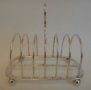 Hallmarked Sterling Silver Antique Toast Rack Large Size London 1892 9.  5 Tr Oz. photo