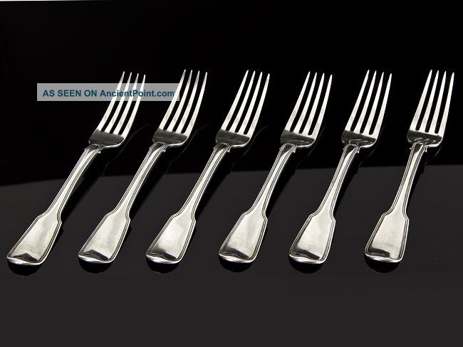 Set Of Six Heavy Sterling Silver Forks,  London 1812 Other photo