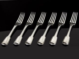Set Of Six Heavy Sterling Silver Forks,  London 1812 photo