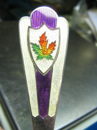 Sterling Vintage Canada Tornoto Enamel Maple Leaf Inlay photo
