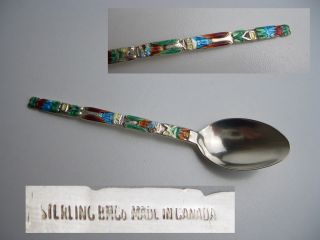 Vintage Silver & Enamel Souvenir Spoon - Sterling - (canada) photo