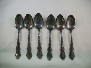 6 Vintage Monogramed Holmes & Edwards Xiv Silverplate Spoons. . .  Measure 7 