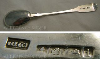 Georgian Exeter Solid Sterling Silver Long Stem Antique Condiment/mustard Spoon photo