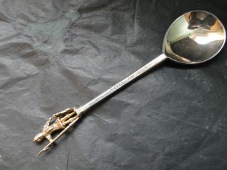 Tea Spoon With Julius Cesar On Top Made In Sterling Silver Marked Circa 1950 photo