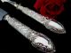 French Sterling Silver Carving Set 2 Pc W/box Roccoco Other photo 5