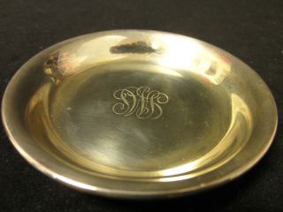 American Silver Sterling Miniature Trincket Tray Dish Initials Intertwined Desk photo
