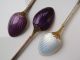 1932 Cg Hallberg Silver And Enamel Tea Coffee Spoons Other photo 4
