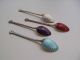 1932 Cg Hallberg Silver And Enamel Tea Coffee Spoons Other photo 5