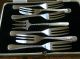 Cased Set Of Solid Silver Cake/pastry Forks With Victorian Serving Fork Other photo 1