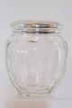19 Century Hand Carved Glass Jar,  With Gorham Sterling Silver Top Jars photo 1