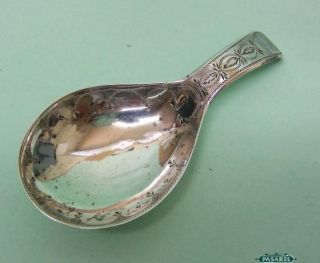 Georgian Sterling Silver Pear Shape Caddy Spoon By Samuel Pemberton England 1802 photo
