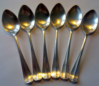 Stunning Set Of Six Solid Silver Spoons,  English Lion Passat,  Tea Coffe photo