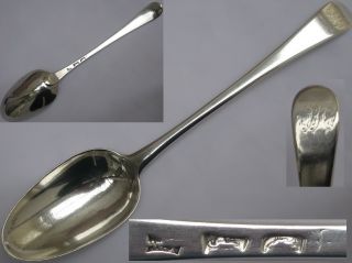 Large Georgian Antique Sterling Silver Serving Spoon 1783 London. photo