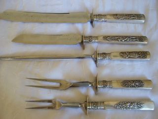 Gorham Fontainebleau Sterling Silver Carving Set - Five Piece photo