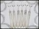 Rare French Sterling Silver & Carved Mother Of Pearl Oyster Forks Set 6 Pc Other photo 4