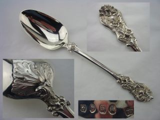 George Adams Silver Serving Spoon - London 1841 - 3oz - Rococo Pattern photo