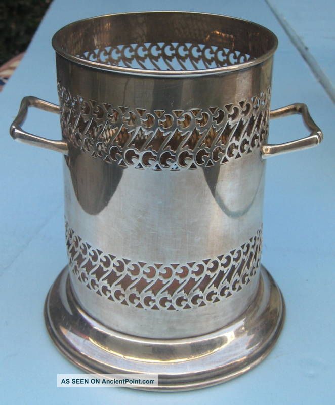 1933 English Sterling Silver 2 Handle Wine Bucket Rare Other photo