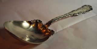 Antique Sterling Silver Large Deep Serving Spoon Heirloom Estate 1891 Fuchs photo