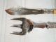 Antique Cased Sterling Silver Fish Sardine Server Ox Bone Handled Knife & Fork Other photo 5