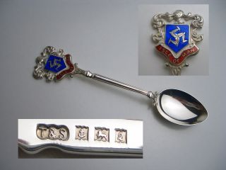 Vintage Silver & Enamel Souvenir Spoon - 1965 - (isle Of Man) photo