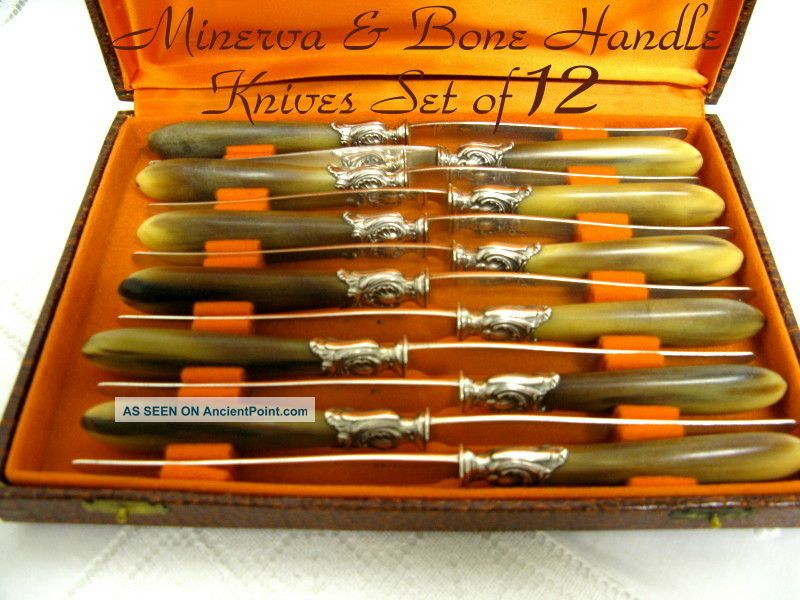 French Minerva Louis Xv Dessert Knife W/horn Handles 12 Other photo
