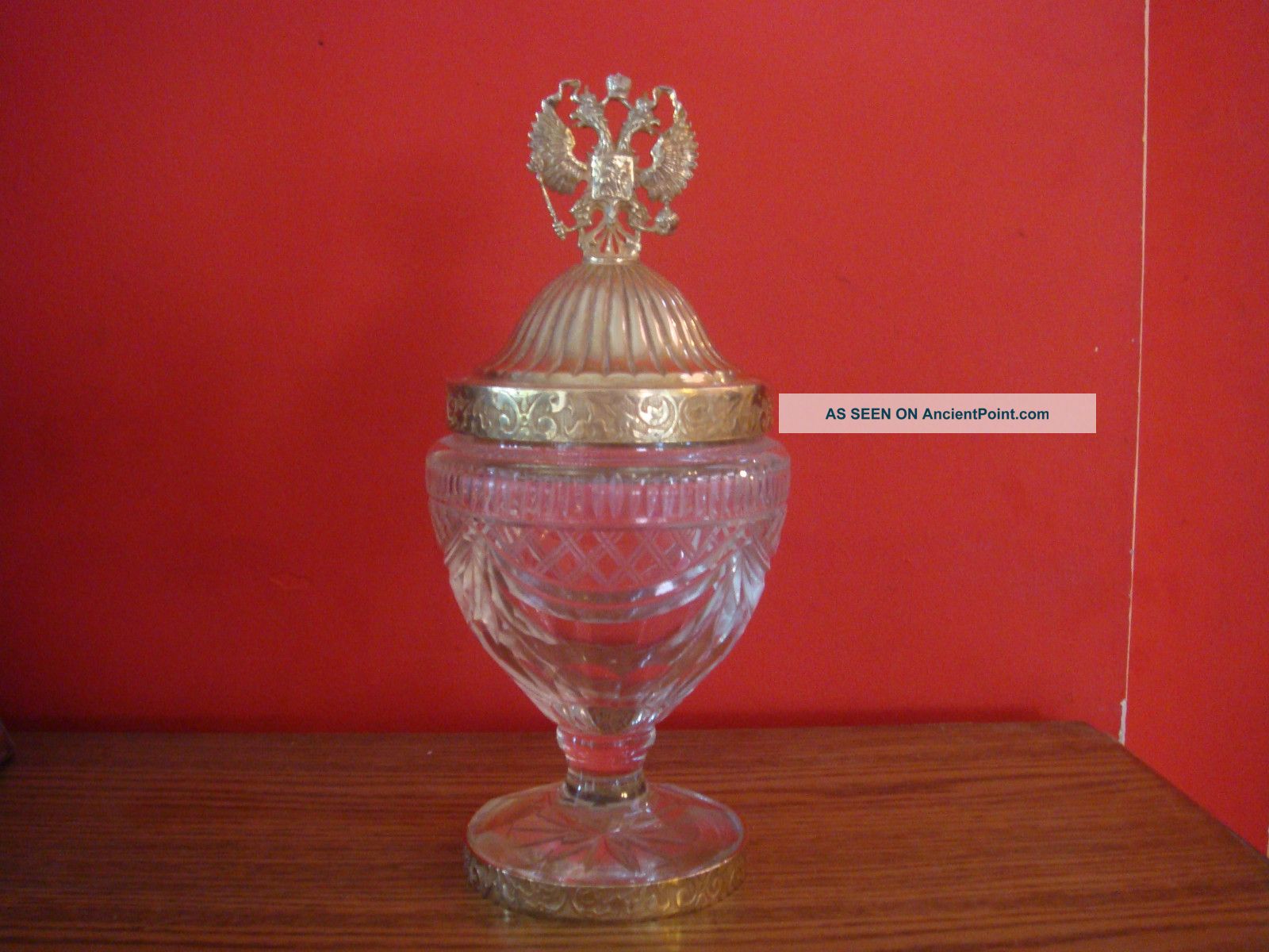 1883 Russian Solid Silver - Glass Cup,  Trophy.  Fully Marked 84 Other photo