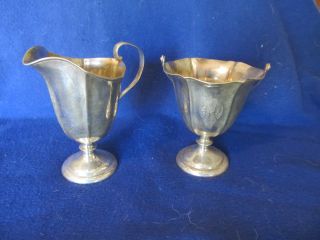 Frank Smith Sterling Silver Footed Sugar And Creamer - American Not Weighted photo