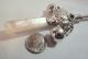 Antique Victorian Sterling Silver 925 Pearl Baby Rattle Whistle Teether Pendant Other photo 2
